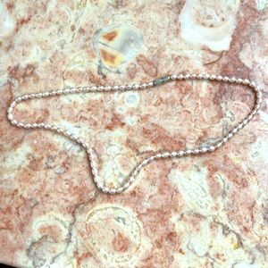 Dainty real pink pearl necklace